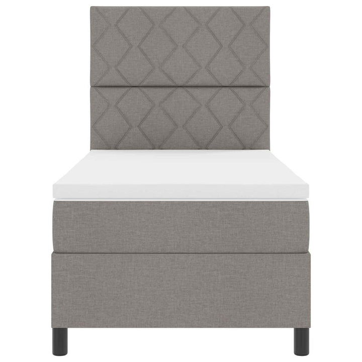 Box spring seng med hovedgærde Gråbrun 90 x 200 cm Stof