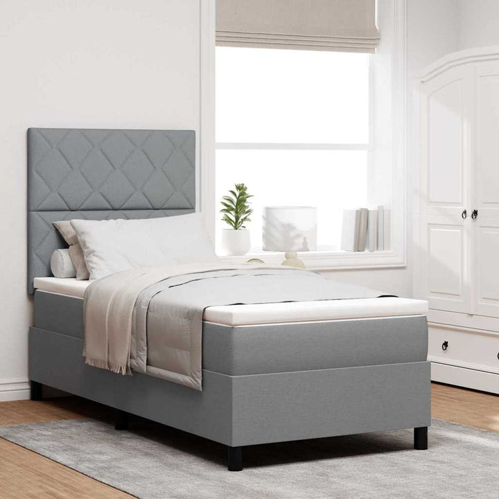 Box spring seng med madras Lysegrå 100 x 200 cm Stof
