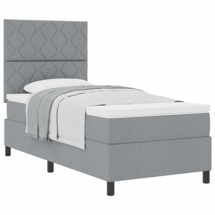 Box spring seng med madras Lysegrå 100 x 200 cm Stof