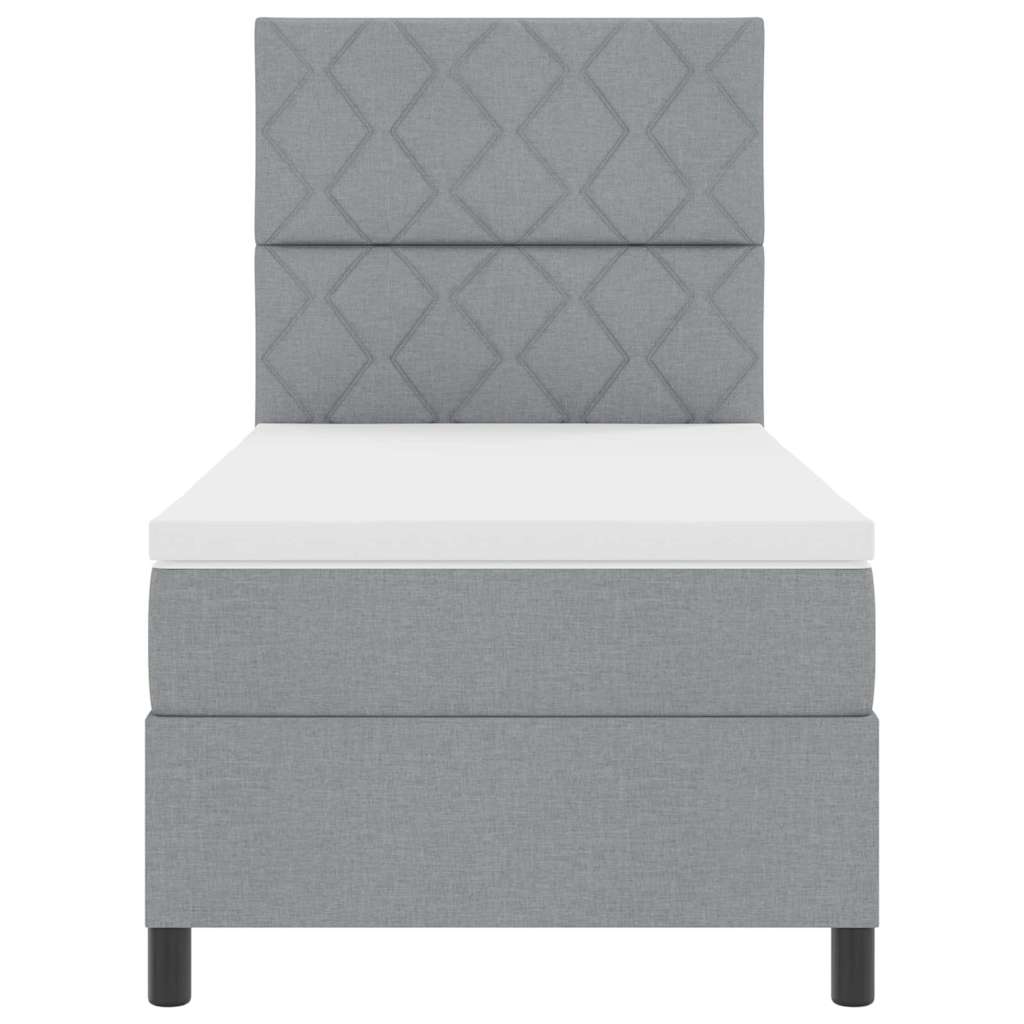Box spring seng med madras Lysegrå 100 x 200 cm Stof