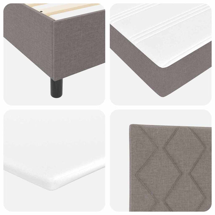 Box spring seng med hovedgærde Gråbrun 100 x 200 cm Stof
