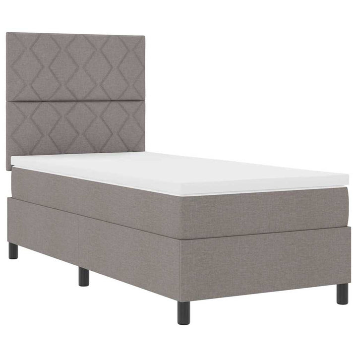 Box spring seng med hovedgærde Gråbrun 100 x 200 cm Stof