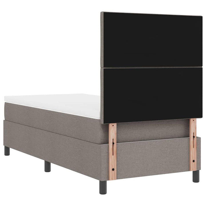 Box spring seng med hovedgærde Gråbrun 100 x 200 cm Stof