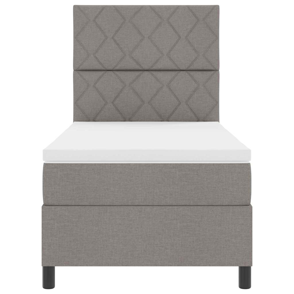 Box spring seng med hovedgærde Gråbrun 100 x 200 cm Stof