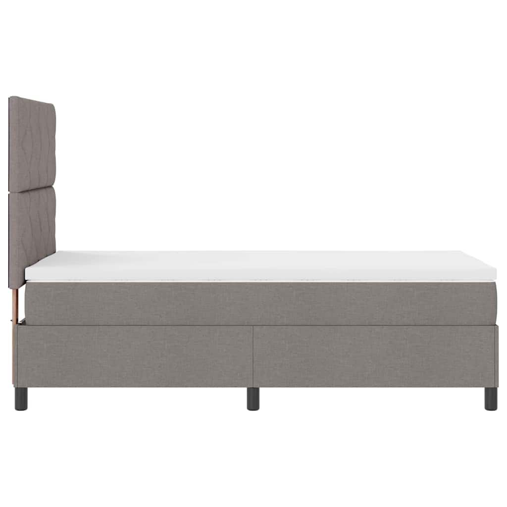 Box spring seng med hovedgærde Gråbrun 100 x 200 cm Stof