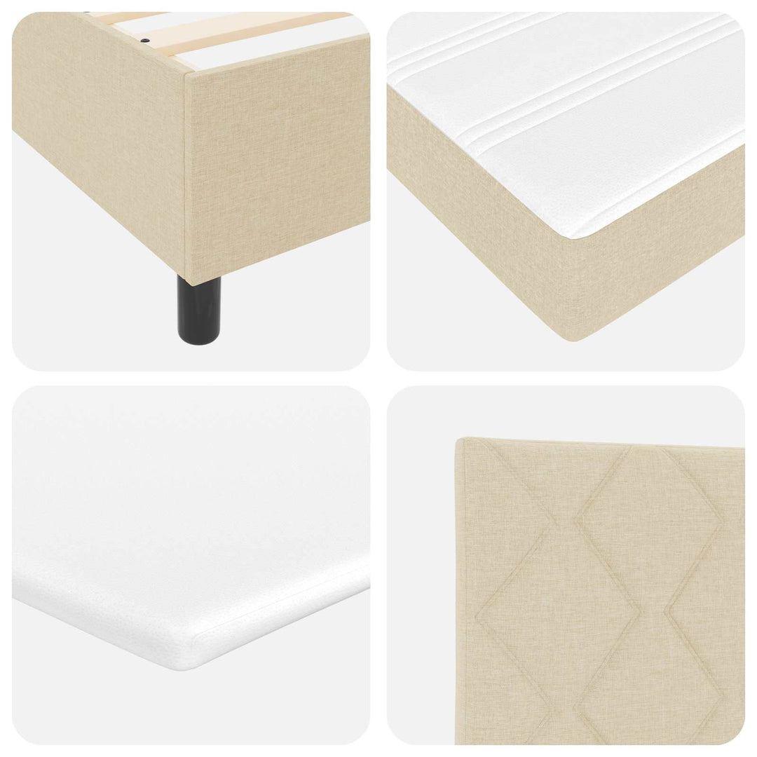 Box spring seng med madras Creme 100 x 200 cm Stof