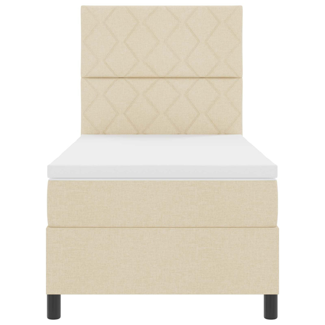 Box spring seng med madras Creme 100 x 200 cm Stof