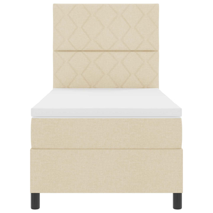 Box spring seng med madras Creme 100 x 200 cm Stof