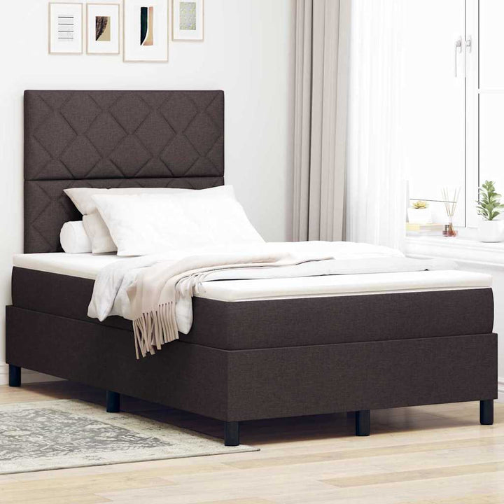 Box spring seng med madras Mørk Brun 120 x 190 cm Stof