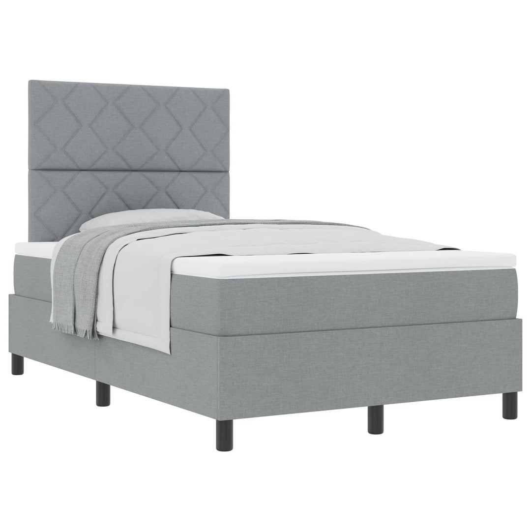 Box spring seng med madras Lysegrå 120 x 200 cm Stof