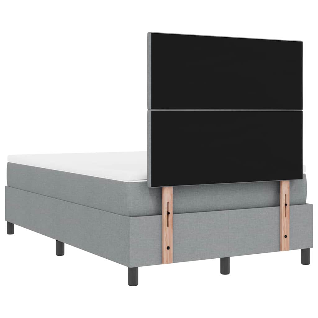 Box spring seng med madras Lysegrå 120 x 200 cm Stof