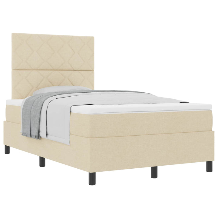 Box spring seng med madras Creme 120 x 200 cm Stof