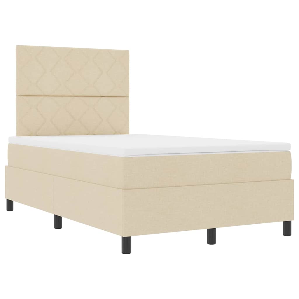 Box spring seng med madras Creme 120 x 200 cm Stof
