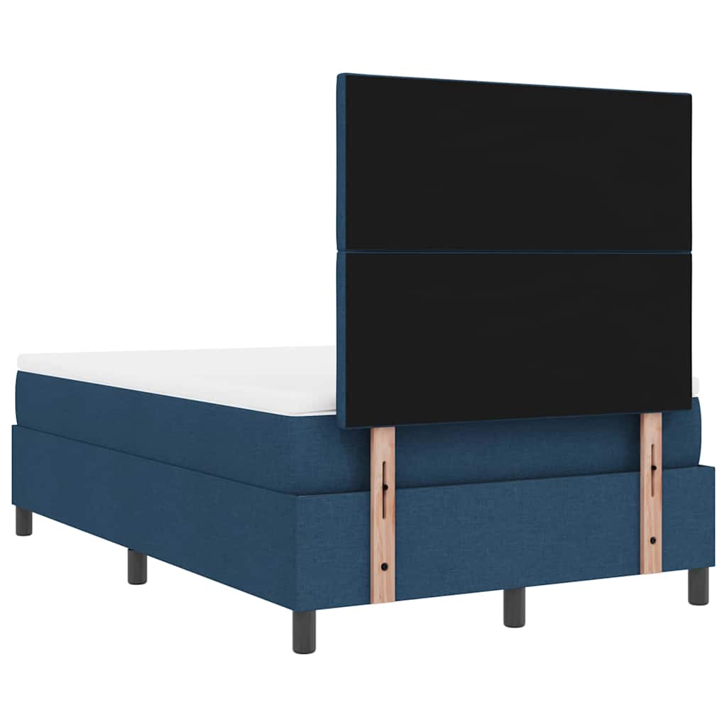 Box spring seng med madras med hovedgærde Blå 120 x 200 cm Stof