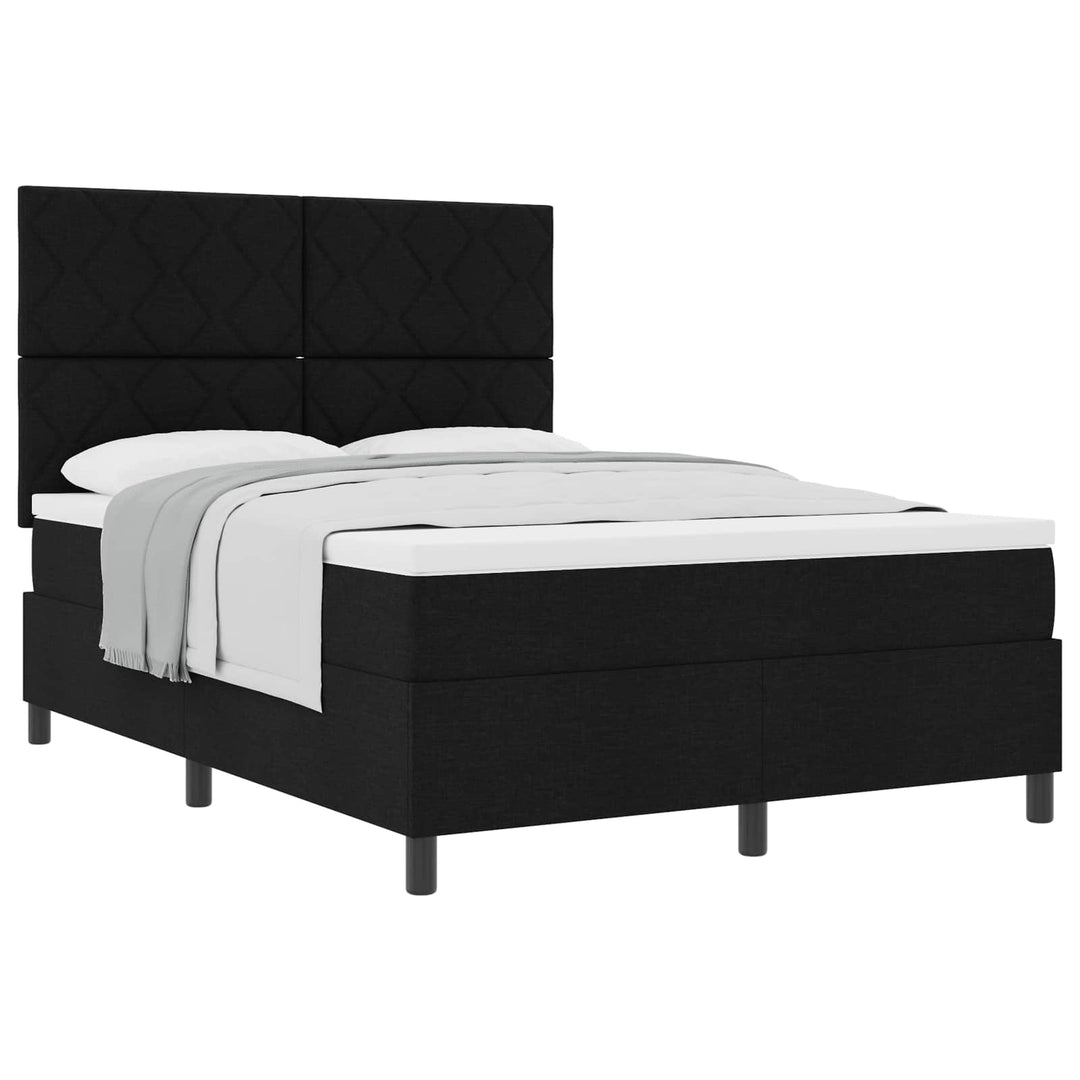 Box spring seng med hovedgærde Sort 140 x 190 cm Stof
