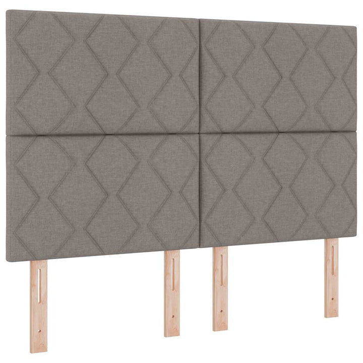 Box spring seng med hovedgærde Gråbrun 140 x 190 cm Stof