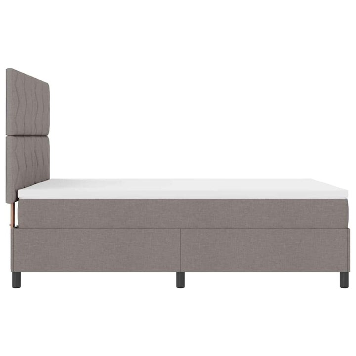 Box spring seng med hovedgærde Gråbrun 140 x 190 cm Stof