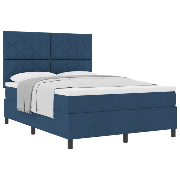 Box spring seng med hovedgærde Blå 140 x 190 cm Stof