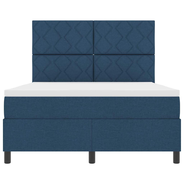 Box spring seng med hovedgærde Blå 140 x 190 cm Stof