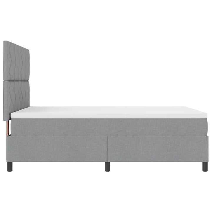 Box spring seng med hovedgærde Lysegrå 140 x 200 cm Stof
