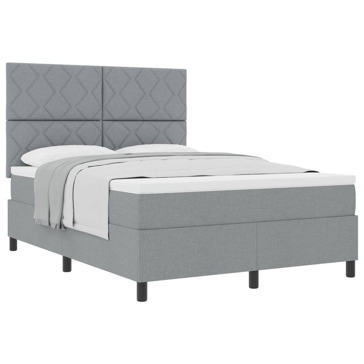 Box spring seng med madras Lysegrå 160 x 200 cm Stof