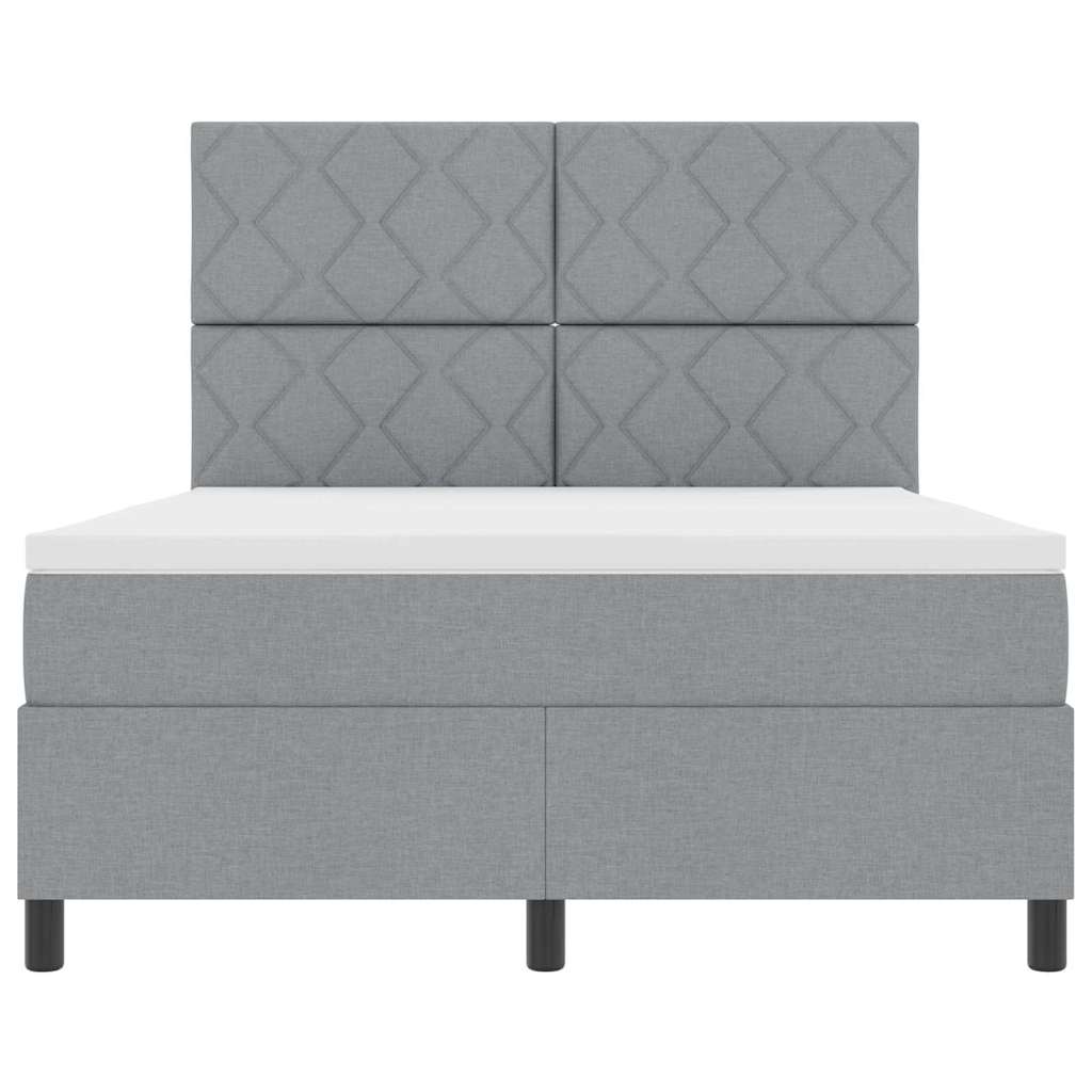 Box spring seng med madras Lysegrå 160 x 200 cm Stof