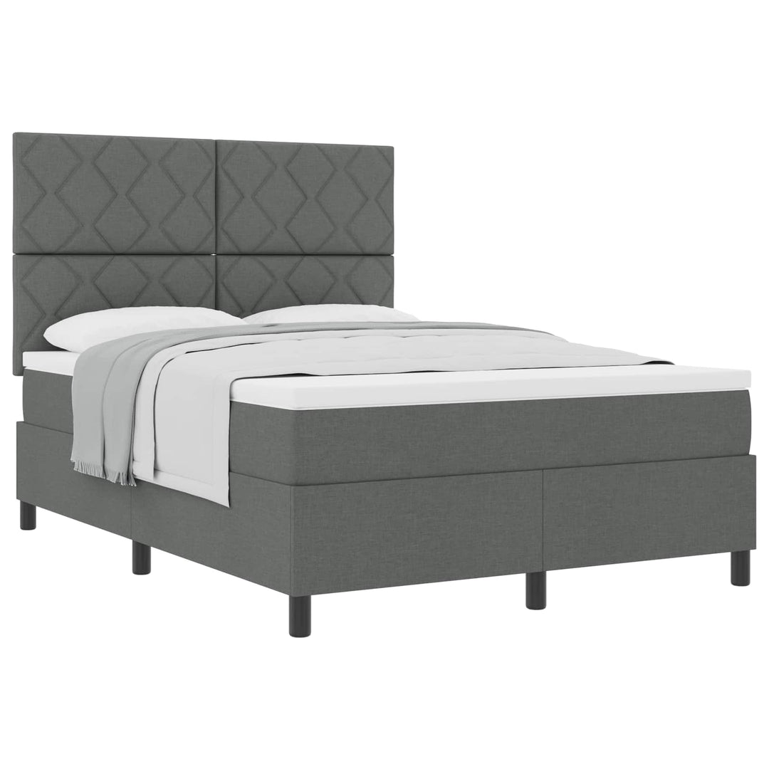 Box spring seng med hovedgærde Mørkegrå 160 x 200 cm Stof
