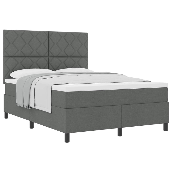 Box spring seng med hovedgærde Mørkegrå 160 x 200 cm Stof