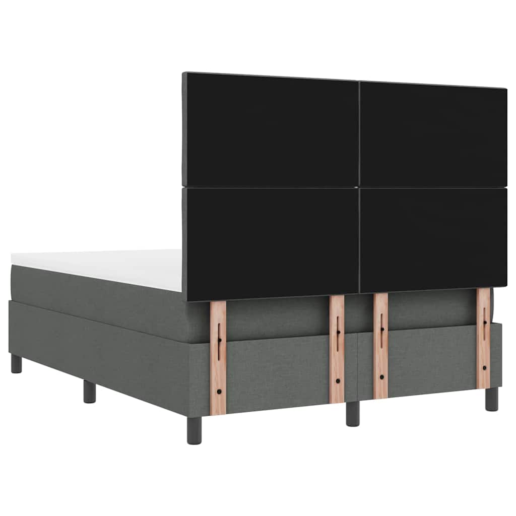 Box spring seng med hovedgærde Mørkegrå 160 x 200 cm Stof