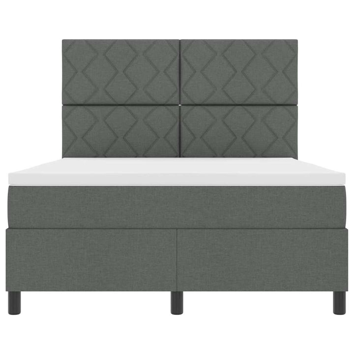Box spring seng med hovedgærde Mørkegrå 160 x 200 cm Stof