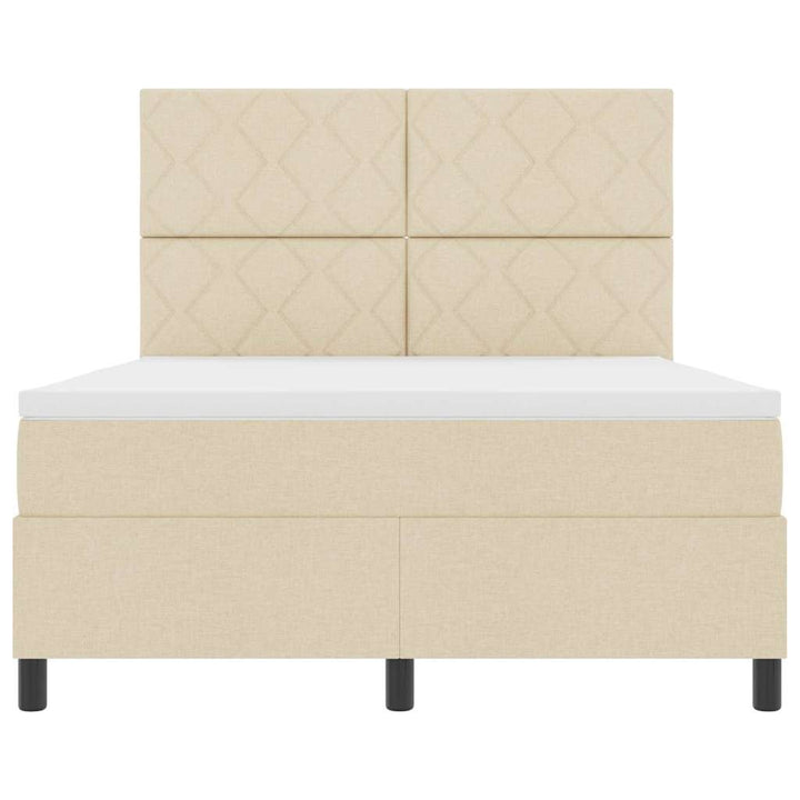 Box spring seng med hovedgærde Creme 160 x 200 cm Stof