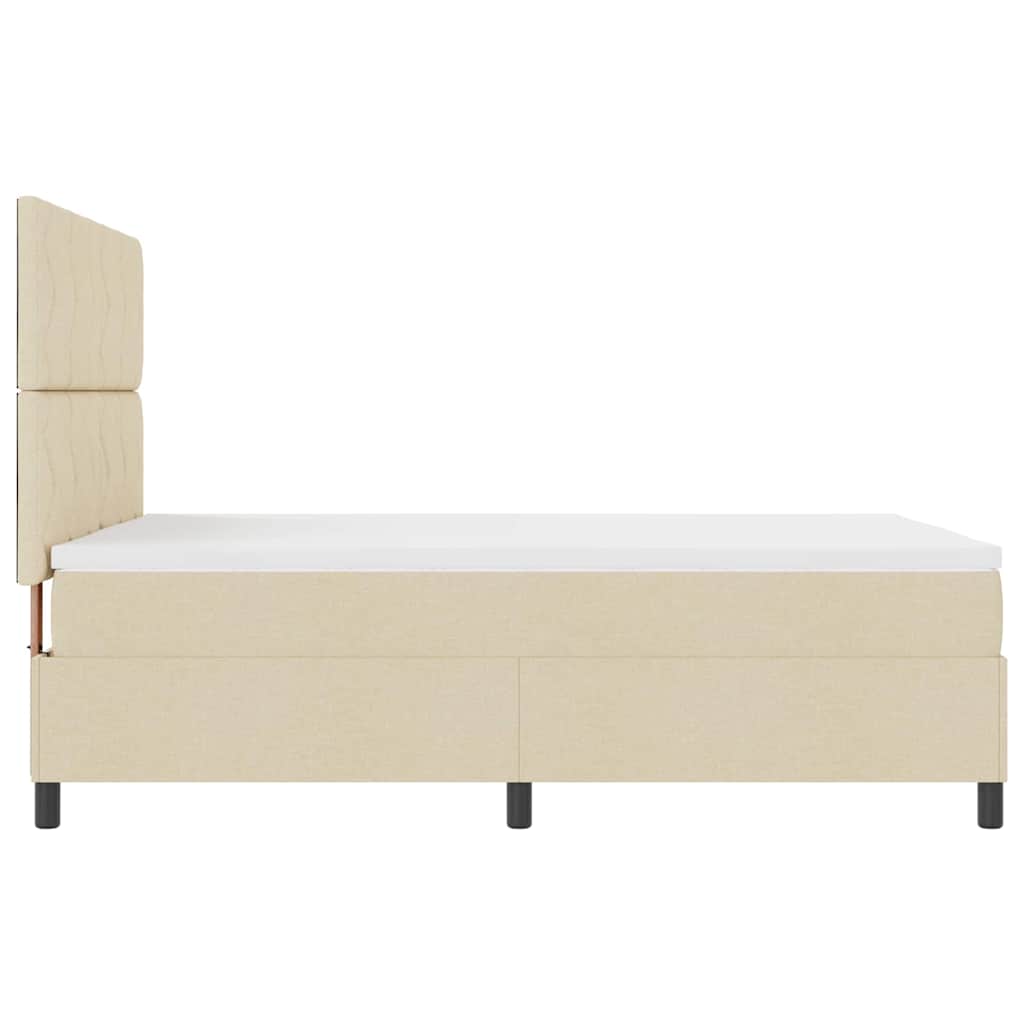 Box spring seng med hovedgærde Creme 160 x 200 cm Stof