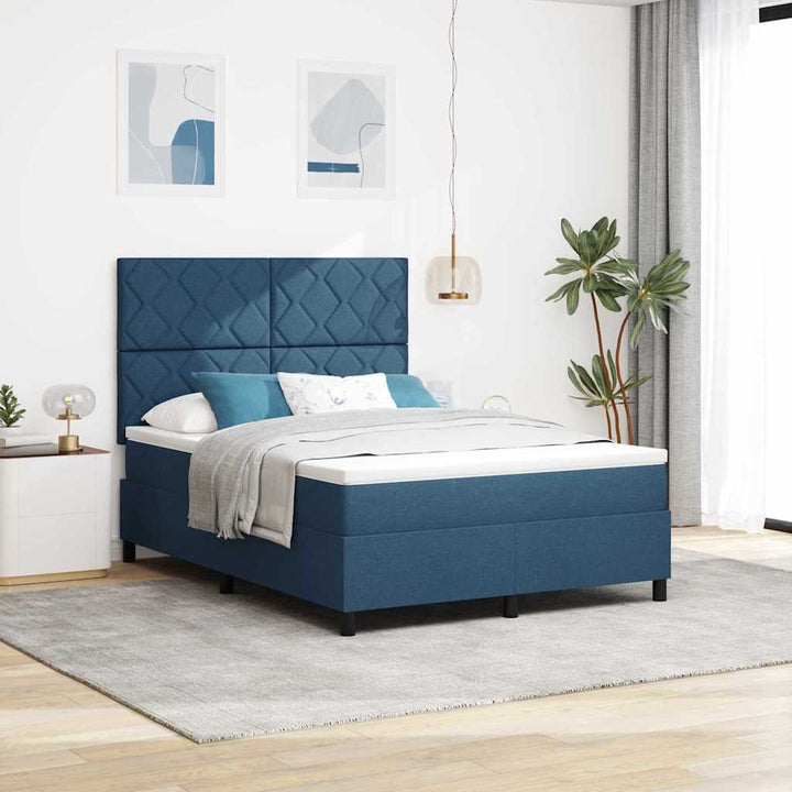 Box spring seng med hovedgærde Blå 160 x 200 cm Stof