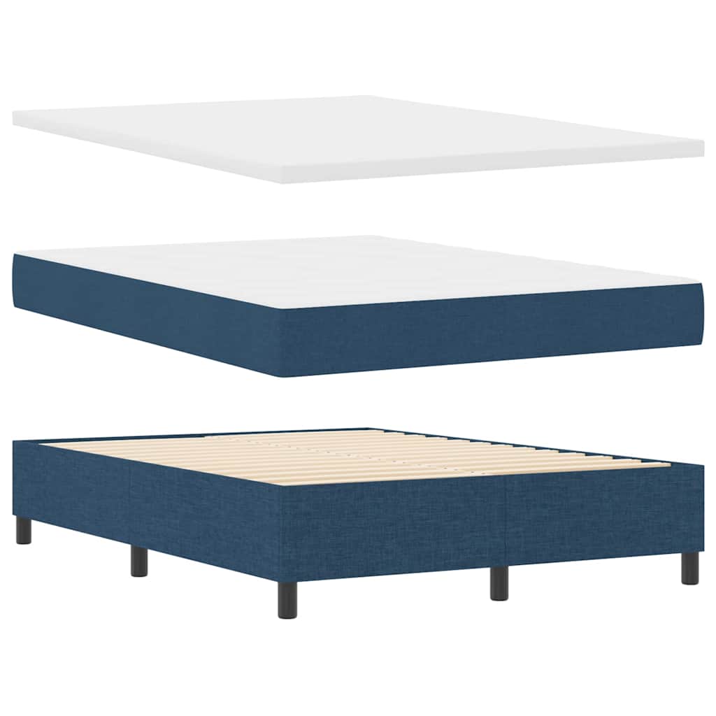Box spring seng med hovedgærde Blå 160 x 200 cm Stof