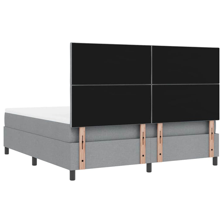 Box spring seng med hovedgærde Lysegrå 180 x 200 cm Stof