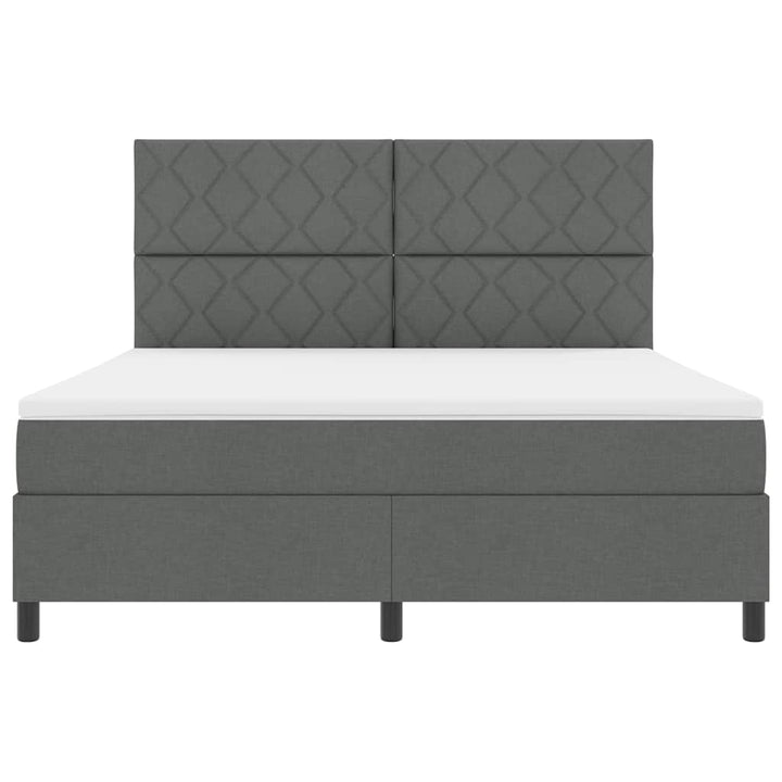 Box spring seng med hovedgærde Mørkegrå 180 x 200 cm Stof