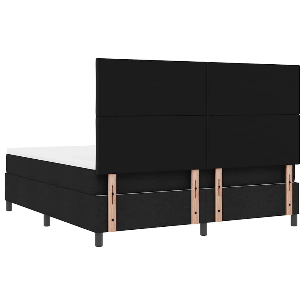 Box spring seng med hovedgærde Sort 180 x 200 cm Stof