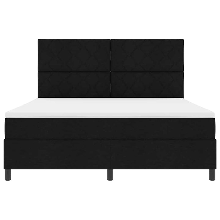 Box spring seng med hovedgærde Sort 180 x 200 cm Stof