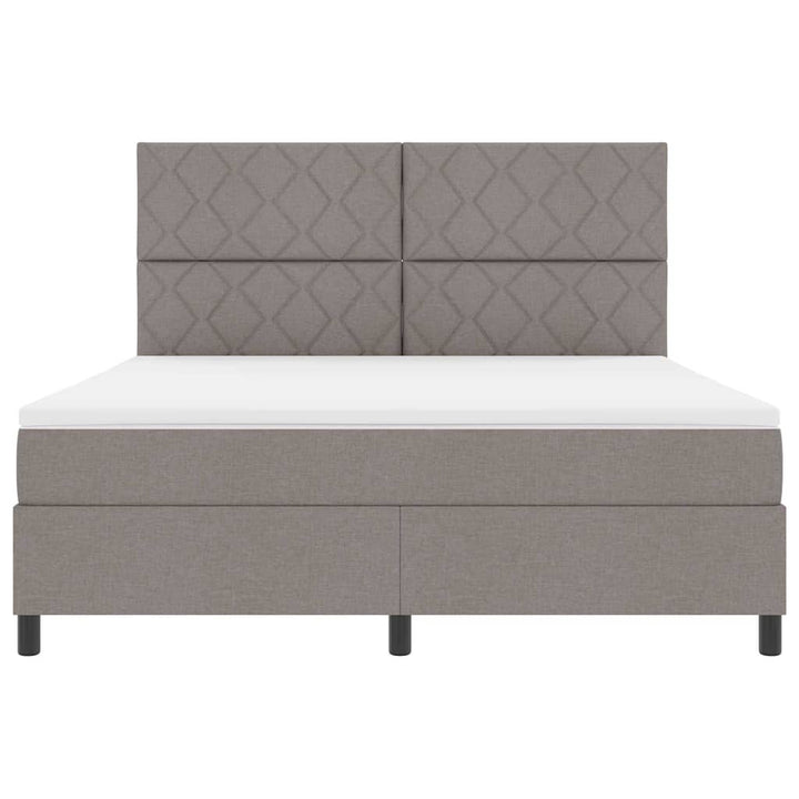 Box spring seng med hovedgærde Gråbrun 180 x 200 cm Stof