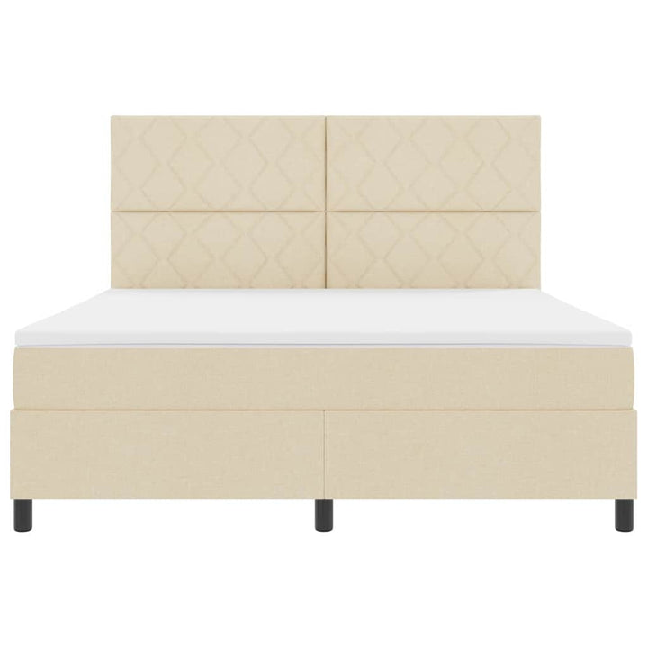 Box spring seng med hovedgærde Creme 180 x 200 cm Stof