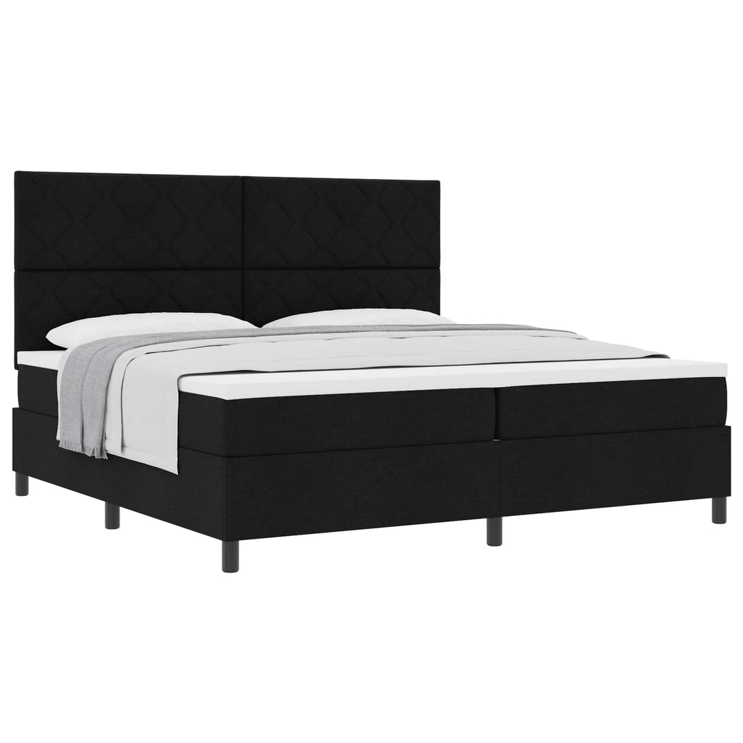 Box spring seng med madras Sort 200 x 200 cm Stof