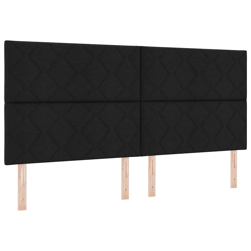 Box spring seng med madras Sort 200 x 200 cm Stof