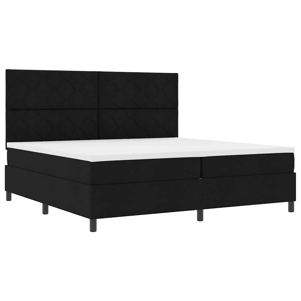 Box spring seng med madras Sort 200 x 200 cm Stof