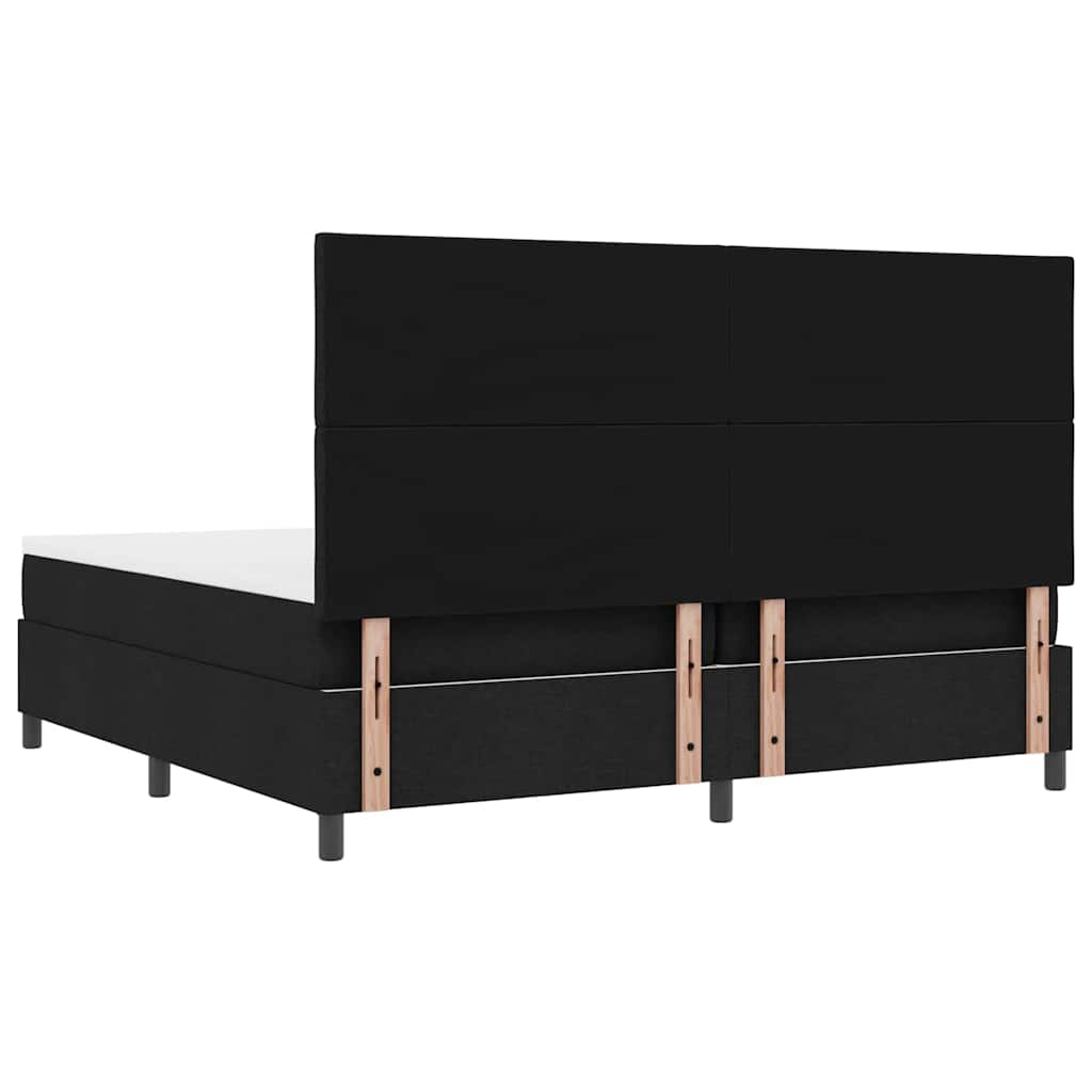 Box spring seng med madras Sort 200 x 200 cm Stof