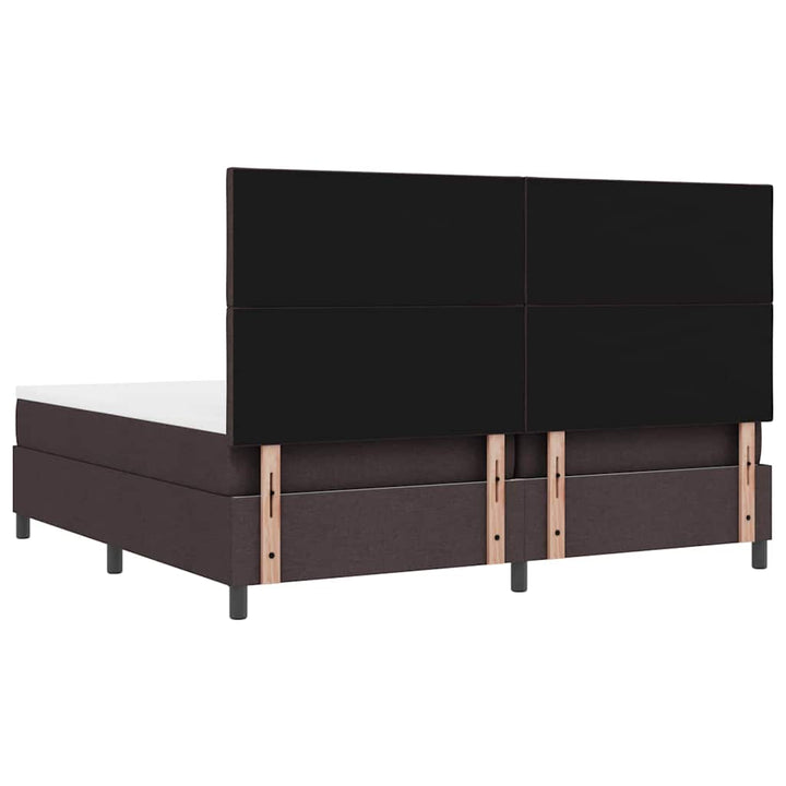Box spring seng med madras Mørk Brun 200 x 200 cm Stof