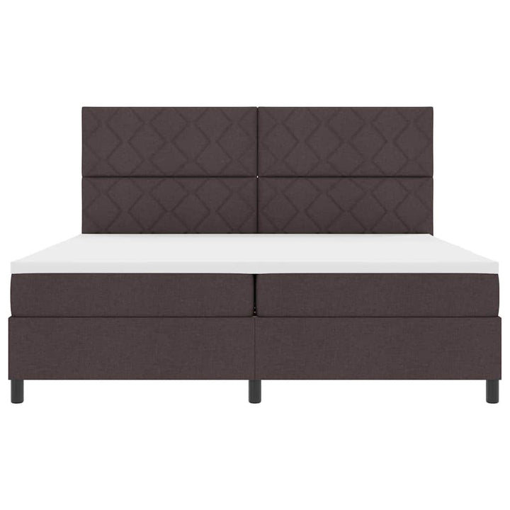 Box spring seng med madras Mørk Brun 200 x 200 cm Stof