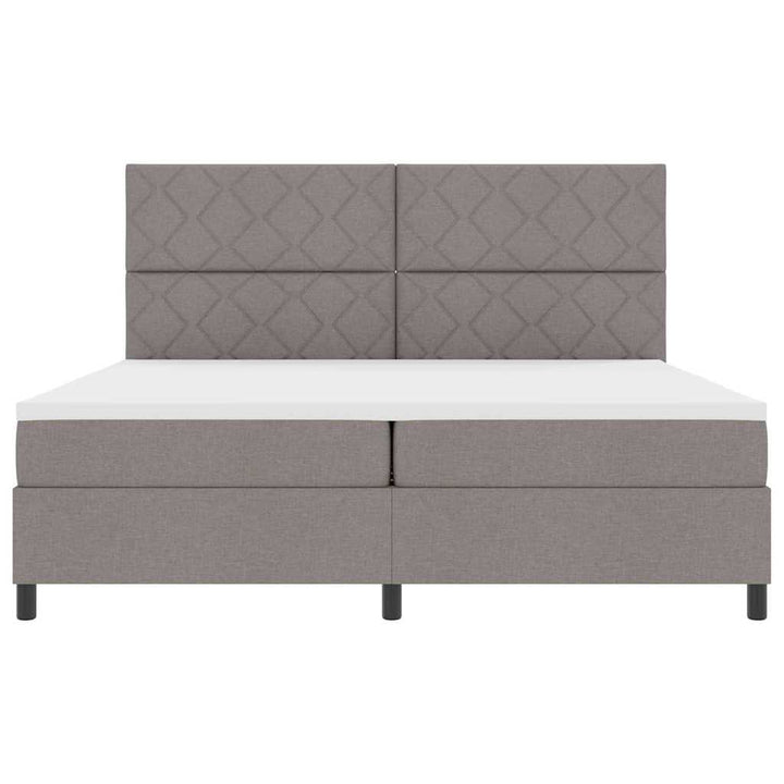 Box spring seng med hovedgærde Gråbrun 200 x 200 cm Stof