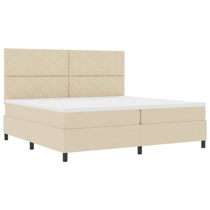 Box spring seng med madras Creme 200 x 200 cm Stof