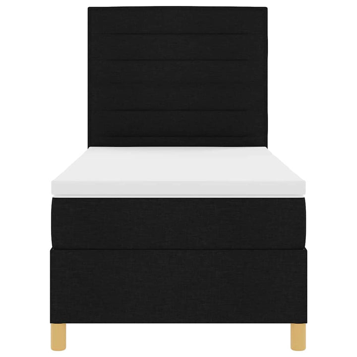 Box spring seng med madras med hovedgærde Sort 80 x 200 cm Stof