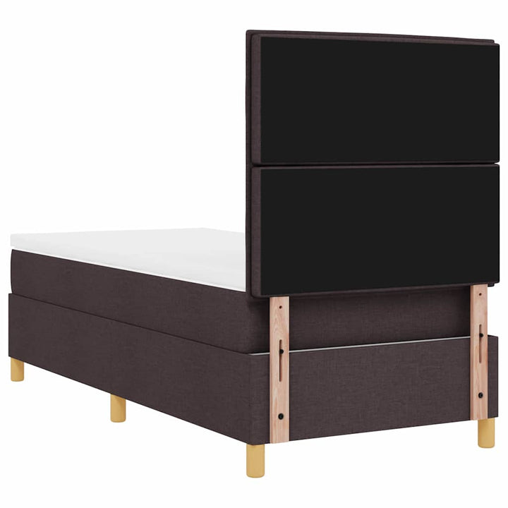 Box spring seng med madras Mørk Brun 80 x 200 cm Stof